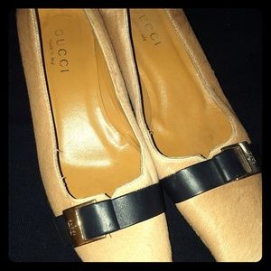 GUCCI kitten heel fur shoes size 7